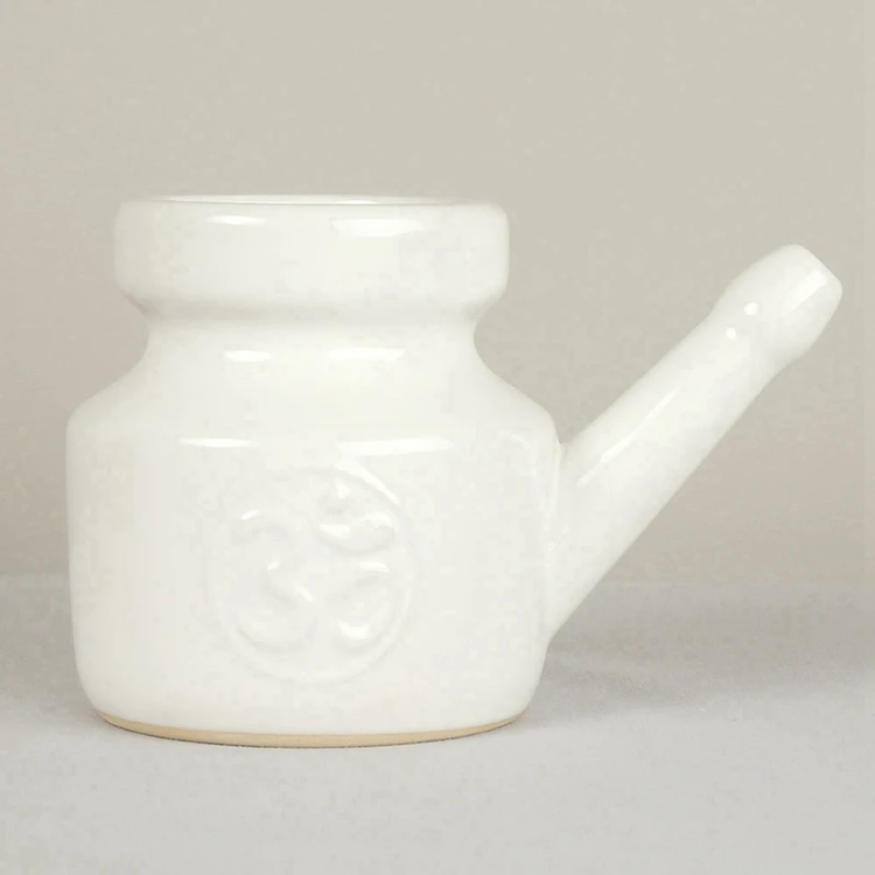 جديد-6X 350 مللي وعاء Neti وعاء تنظيف الأنف وعاء صنبور متين مانع للتسرب لشطف الأنف وغسل الأنف للرجال والنساء، أبيض