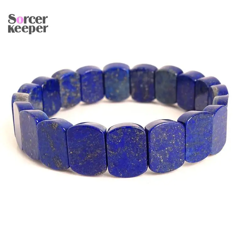 

AAAA Real Blue Natural Lapis Lazuli Stone Bracelet Energy Crystal Hand Row For Women Men Gift Fashion Jewelry AA19 -SorcerKeeper