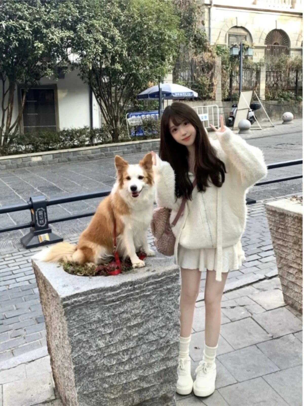 

Soft Faux Fur Zipper Knitted Sweater Coat Women Summer 2025 New Sweet Desire White Open Cardigan Hooded Sweater