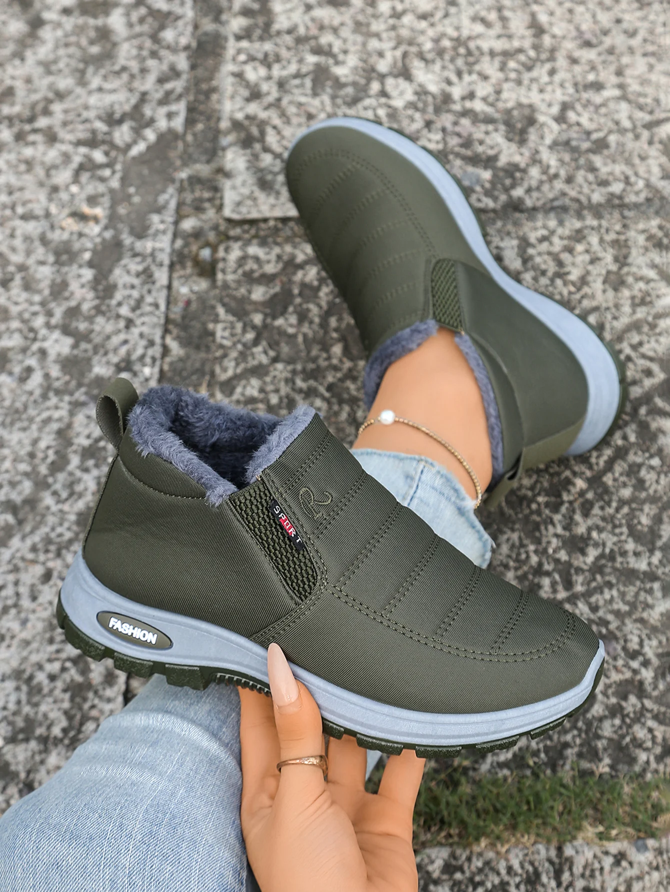 Paar-Schuhe, Freizeitschuhe für Damen und Herren, warm, mit Fleece gefüttert, verstärkt, rutschfest, leichte Schneestiefel mit kostenlosem Versand. – Detail 39