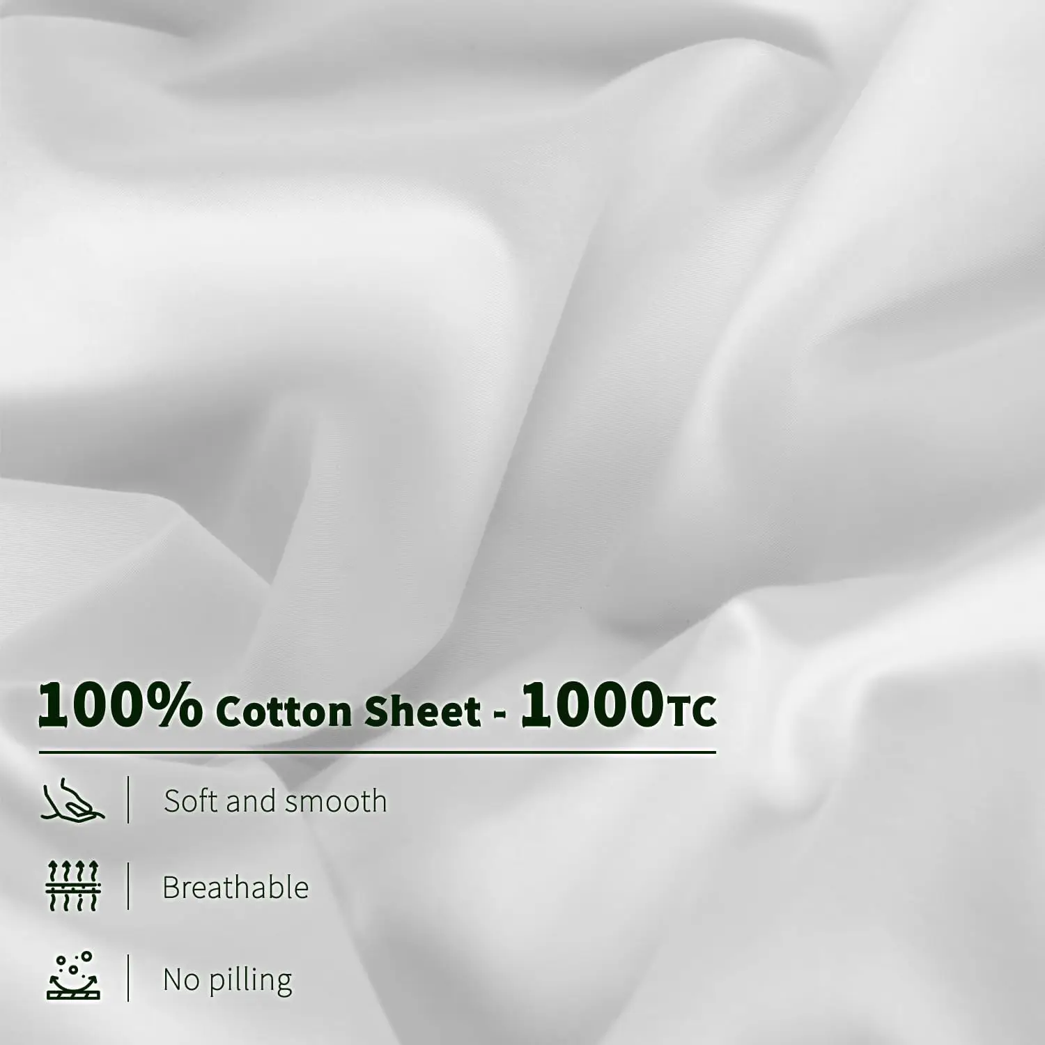 100% Cotton King Size Sheets Set - Luxury 1000 High Thread Count Egyptian Cotton Bed Sheets 4 PC, 5-Star Hotel Quality