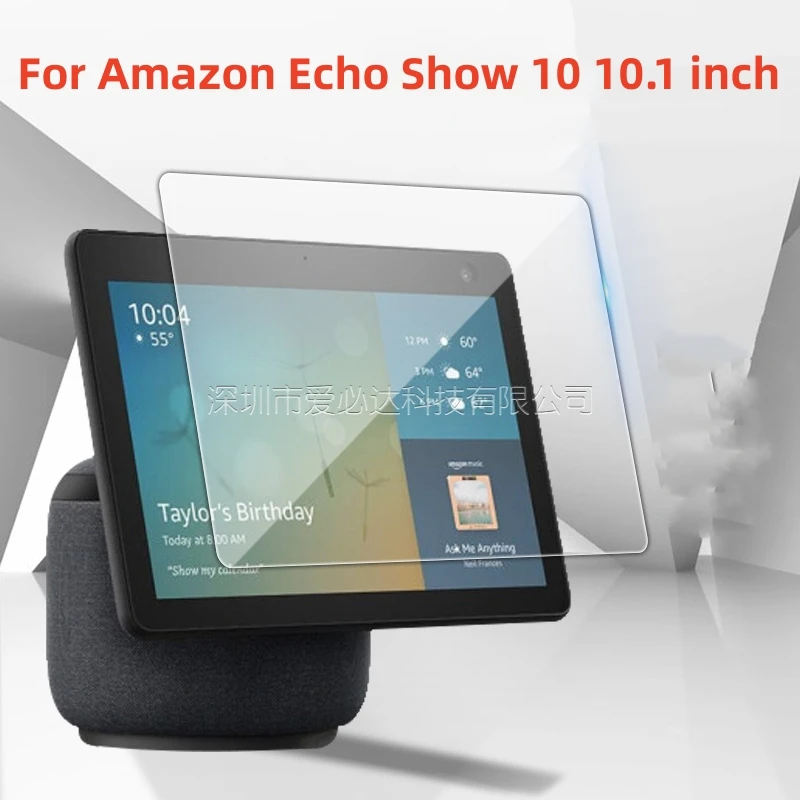 Película protectora de vidrio templado para Amazon Echo Show 10, Protector de pantalla de tableta de 10,1 pulgadas, con toallita antipolvo