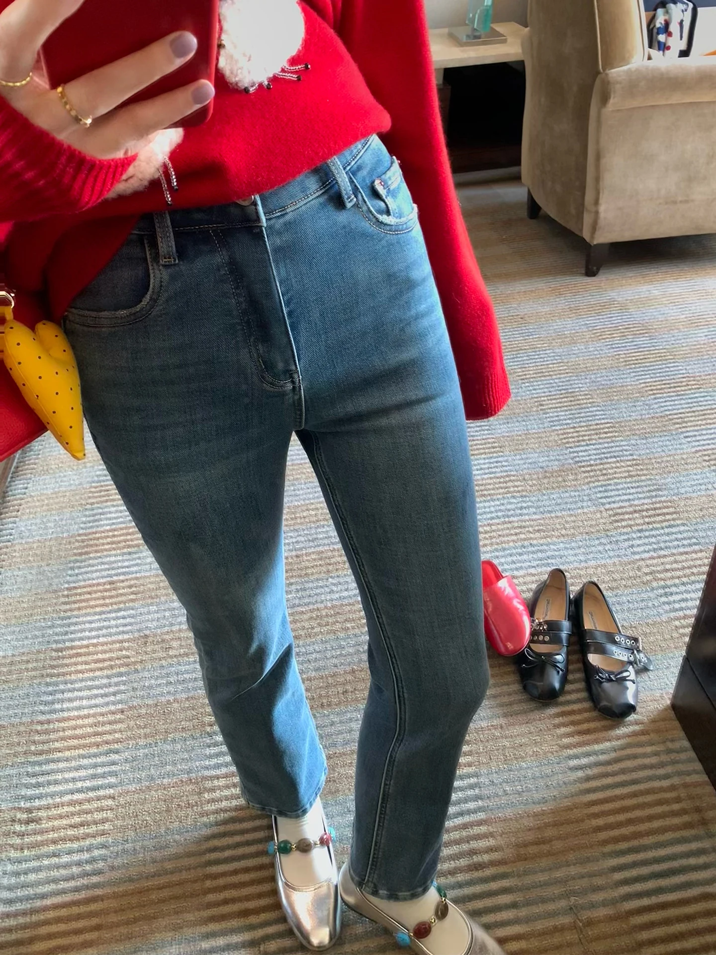 

High Waist Slim Fit Jeans Women's Fashionable Casual High Waist Slim Pants Versatile Blue Denim Casual Scene Thermal Comforta...