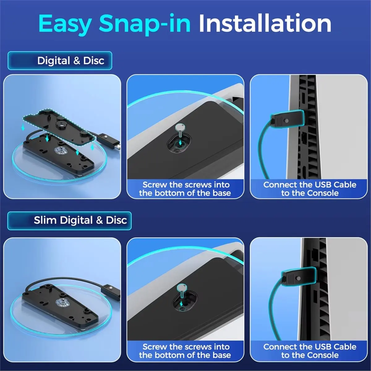 RGB Vertical Stand for & for Slim RGB Lighting Disc & Digital Plug and Play Cooling Stand Accessories