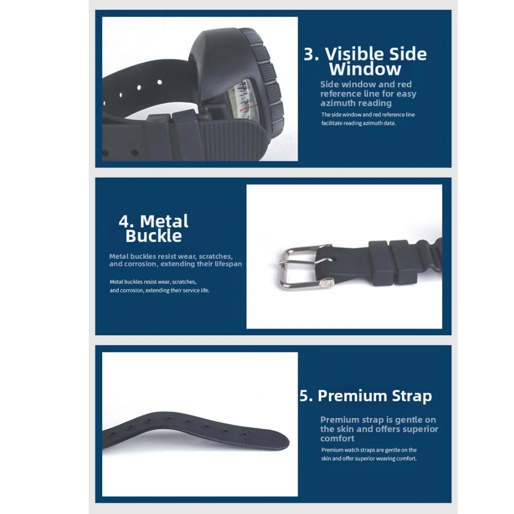 

1pc Diving-compass ABS Professional Antirust Waterproof Underwater Wristwatch For Compass Scuba Diving Equipment Accessories