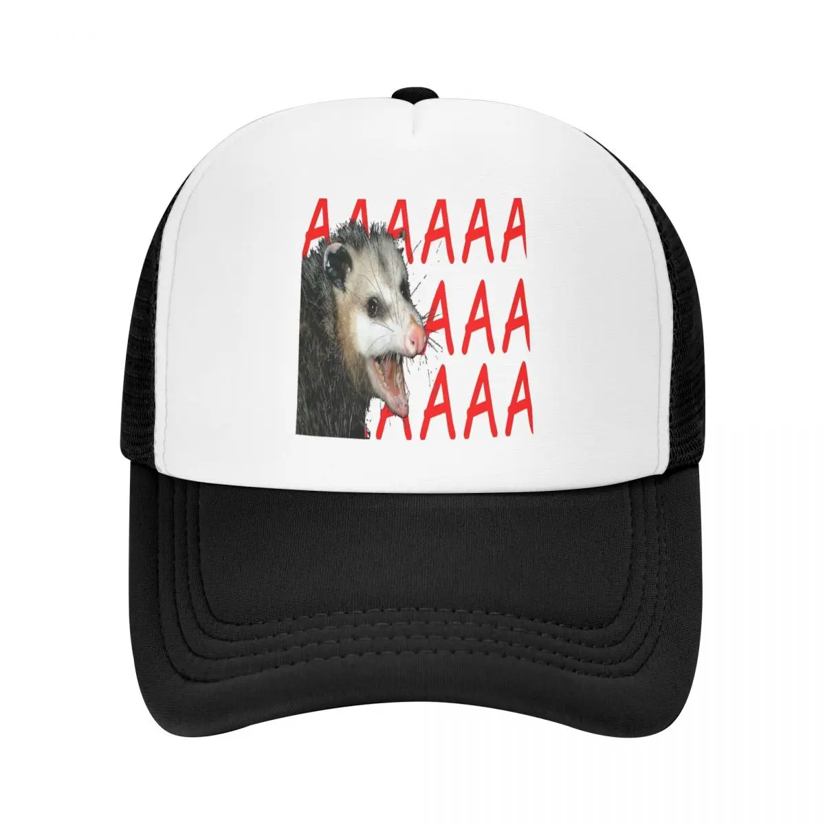 Funny AAAAA Possum Merch Mesh Foam Trucker Hat Summer Cooling Angery Possum Mesh-back Baseball Cap Fashion Adjustbale