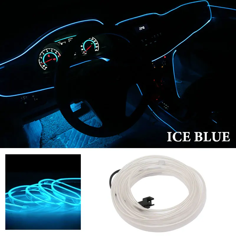1M/2M/3M/5M Auto Innen Led Dekorative Lampe EL Verdrahtung Neon Streifen für Auto DIY Flexible Umgebungs Licht Party Atmosphäre Diode USB