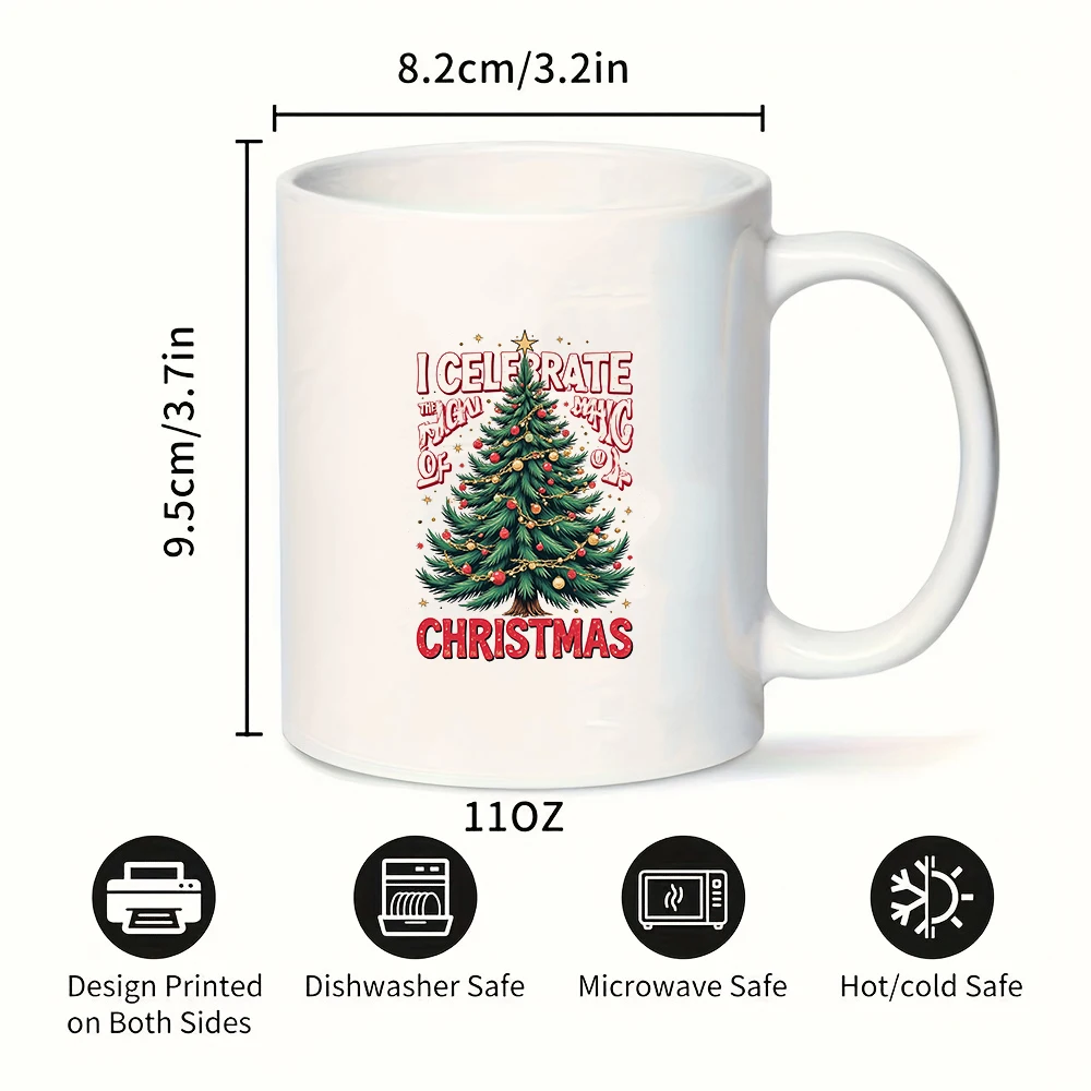 11oz شجرة عيد الميلاد القدح الكرتون شجرة عيد الميلاد زخرفة كوب معزول للأطفال زجاجة ماء هدية الكريسماس الأسرة مكتب فنجان القهوة #3