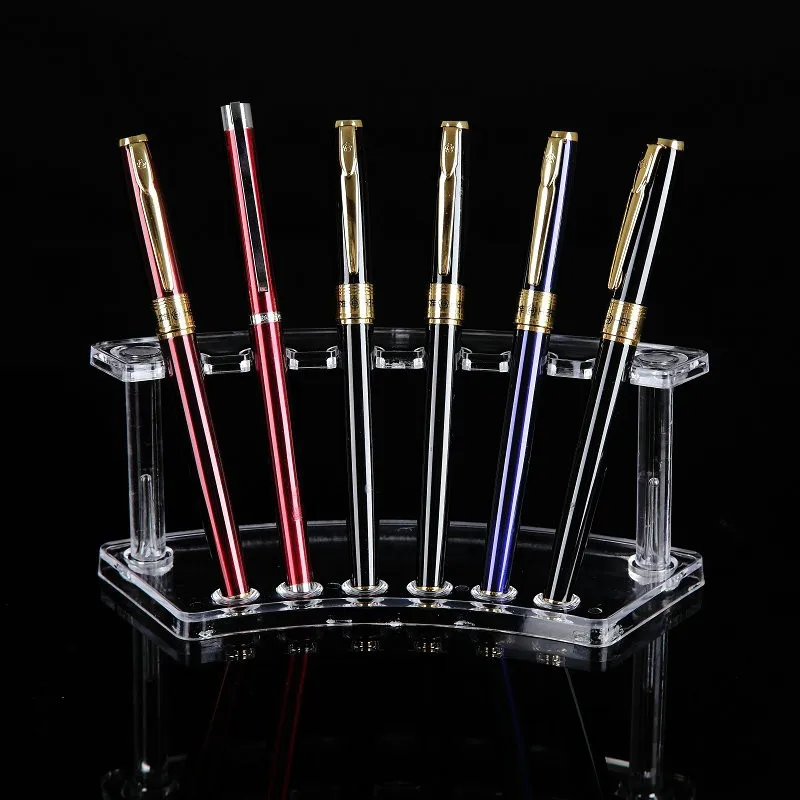 Transparent Acrylic Display Stand Eyebrow Pen Holder Ballpoint Pen Stationery Storage Gadgets Counter Pen Display Stand