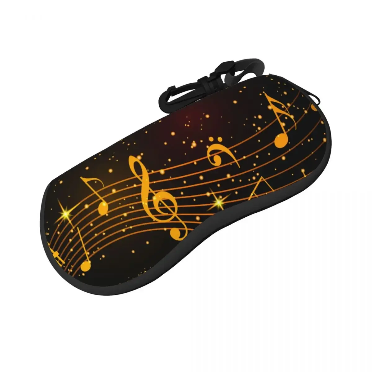 Glasses Case Soft Glasses Bag Abstract Gold Musical Notes Portable Sunglasses Box Bag Eyeglasses Case