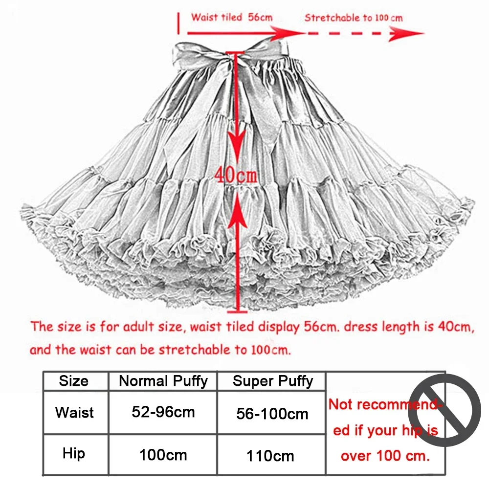 Super Puffy Tulle Mini anágua para mulheres, saia curta vintage, saia nupcial de casamento, Cosplay, Rockabilly Tutu, novo atualizado