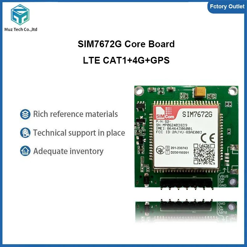 SIMcom SIM7672G Core Board Development Kit LTE CAT1 4G Module Global Band Support Data+GNSS(Optional) Single-row Needle Board