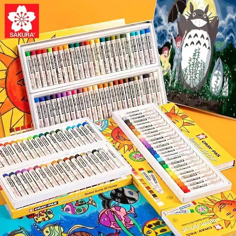 SAKURA Cray-Pas Artist Soft Oil Pastels for Kids Artists Oil Pastel Stick Painting Junior Children's Washable Drawing Crayons
