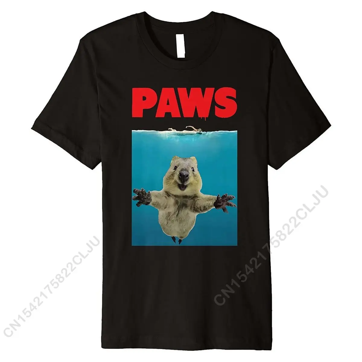 Paws Funny Quokka T-Shirt Parody | Gifts For Quokka Lovers Classic Casual T Shirt Cotton Tshirts For Men Casual