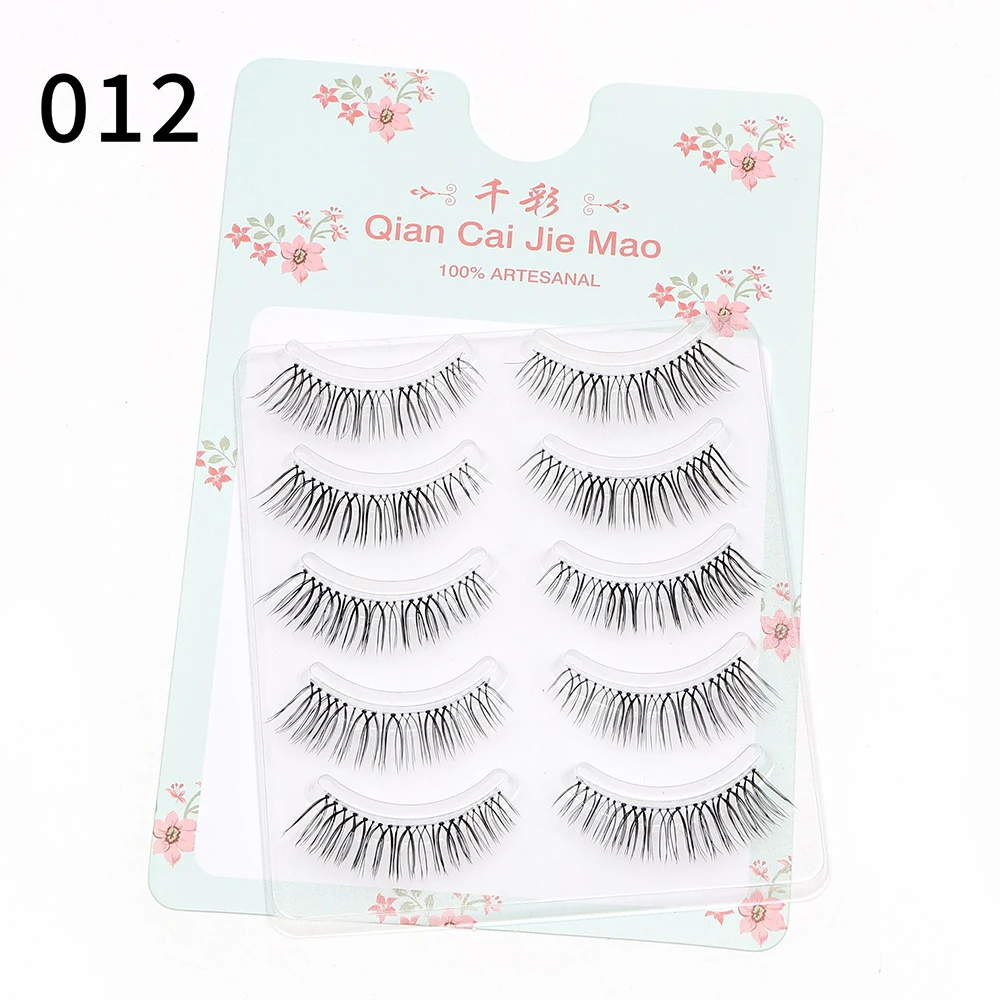 5-pair Manga Eye A Shaped False Eyelashes Wet Lashes Thick Manhua Spiked Eyelashes Naturally Soft Douyin Makeup Lash Extension