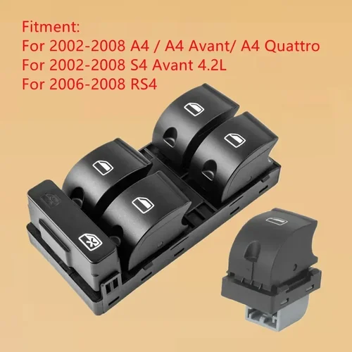 Imagen 2 del producto Interruptor de ventanilla principal eléctrico para coche, para Audi A4 B6 B7 A4 Avant A4 Quattro S4 Avant 2003-2008 8E 0959851 B 4F 0959855 A