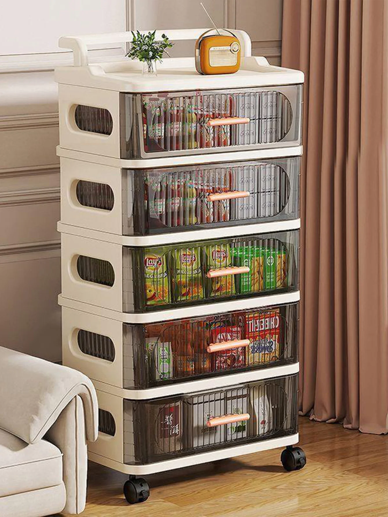 Children's Toy Storage Cabinet - Baby Nursery Cart ulasan dan harga