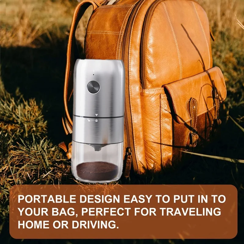 Portable Electric Burr Coffee Grinder, Small Electric Rechargeable Mini Coffee Grinder With Multiple Grinding Settings