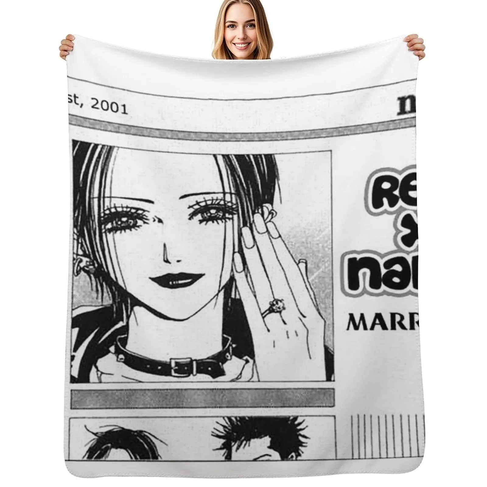 

Nana Osaki Engaged with Ren Throw Blanket Stylish Couch Blanket for Home Living Room