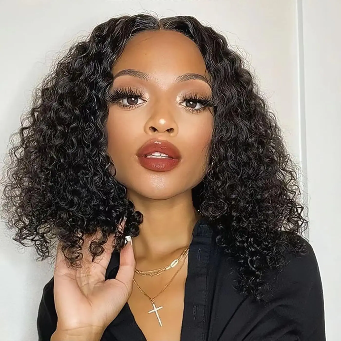 Glueless Wig Human Hair Pre Plucked Curly Bob Wig 100% Human Hair Pre Cut Lace Front Wigs for Black Women Short Curly Wig Bob