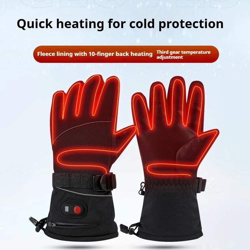 

Перчатки с подогревом ThermoGrip, водонепроницаемые, с подогревом на 10 пальцев, 3 настройки температуры, на флисовой подкладке, зимние уличные лыжи, езда на велосипеде для мужчин и женщин