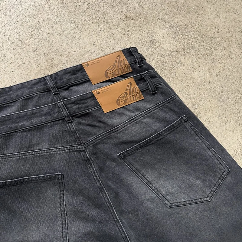 Y2K повседневные джинсы с высокой талией, винтажные потертые белые джинсы с вышивкой логотипа Su, свободные прямые джинсы для мужчин и женщин, модная уличная одежда