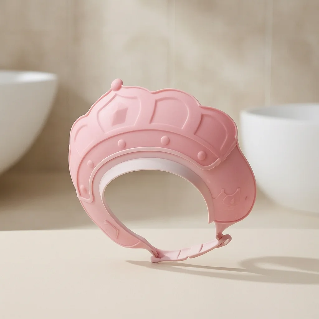 Baby Silicone Hair Wash Cap Waterproof Ear Protector Adjustable Shower Hat Child Head Cover