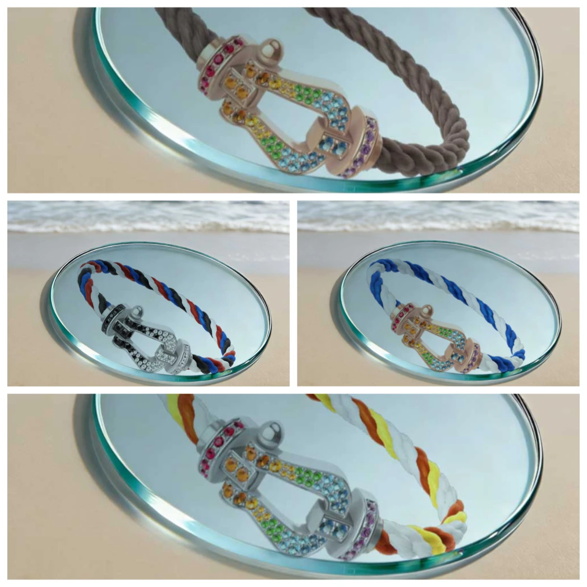 

Большая нейлоновая веревка из титановой стали с цветными циркониевыми камнями — идеальный подарок для женщин, которые могут носить её ежедневно или на вечеринках.