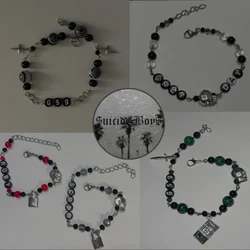 GREYDAY2024 - suicide boys themed charm bracelet -scrim-Ruby- g59-jewelry-charm bracelet-ftp-merch-duo bracelets-emo-goth