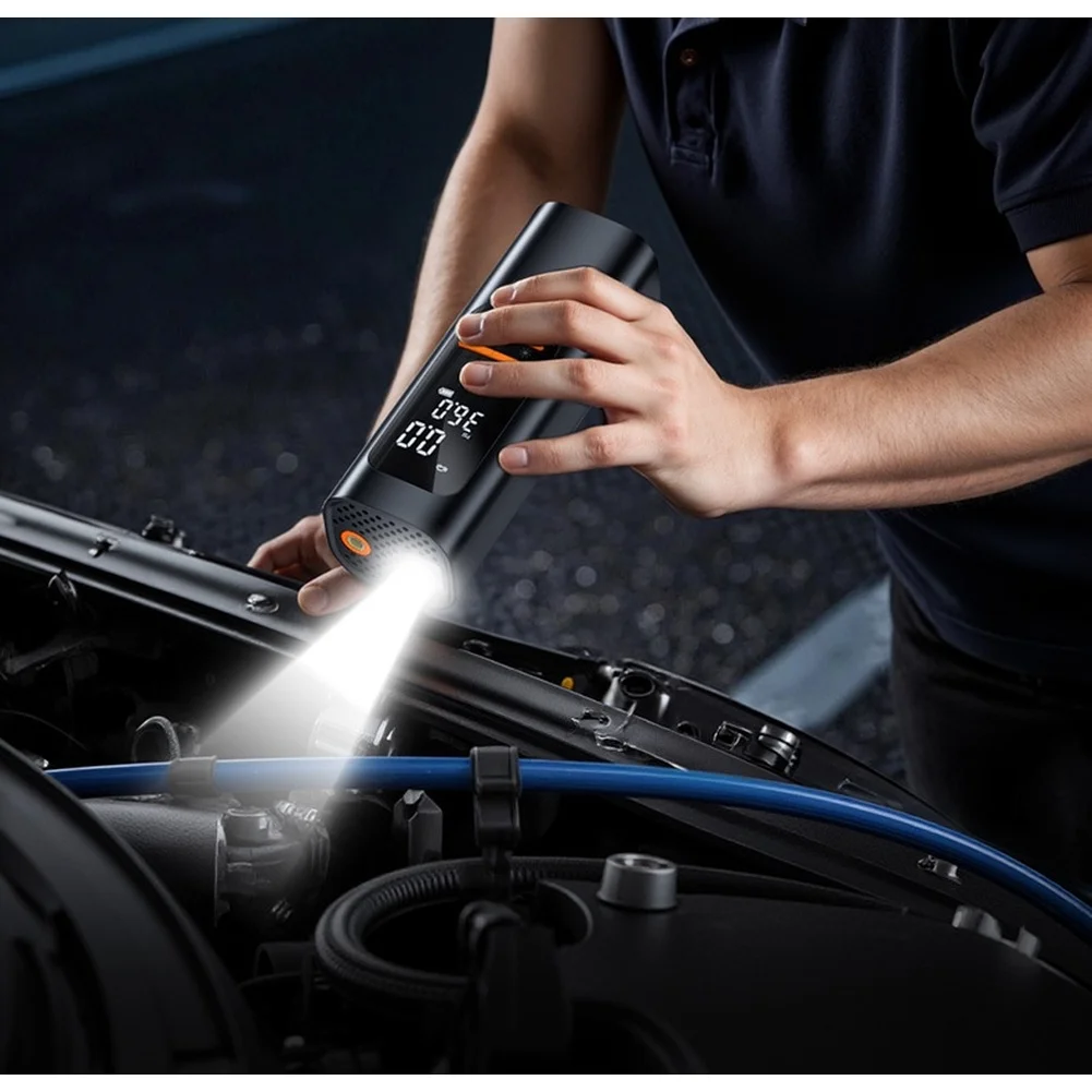 For Motorcycles Wireless Compressor Tire Inflator For Nighttime Use Fast Inflation 25L min Auto-stop Pressure Preset