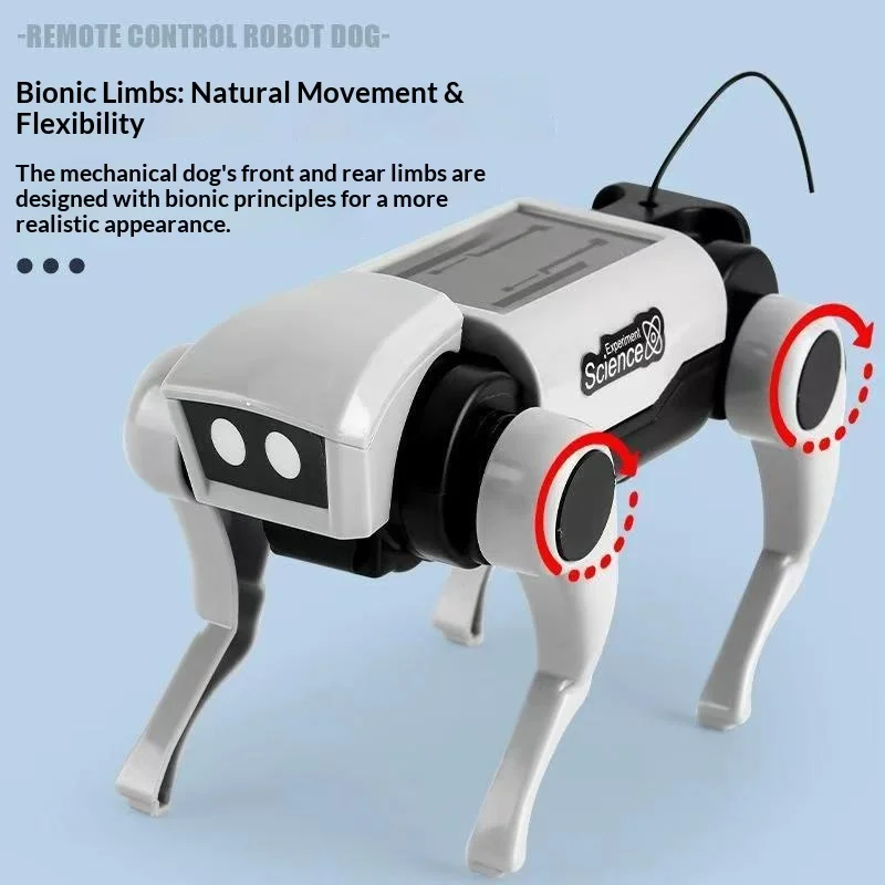 Brinquedo Mecânico DIY de Robô Gato/Cachorro Andante com Controle Remoto, Montável, Educacional e de Aprendizagem Prática para Meninos e Crianças