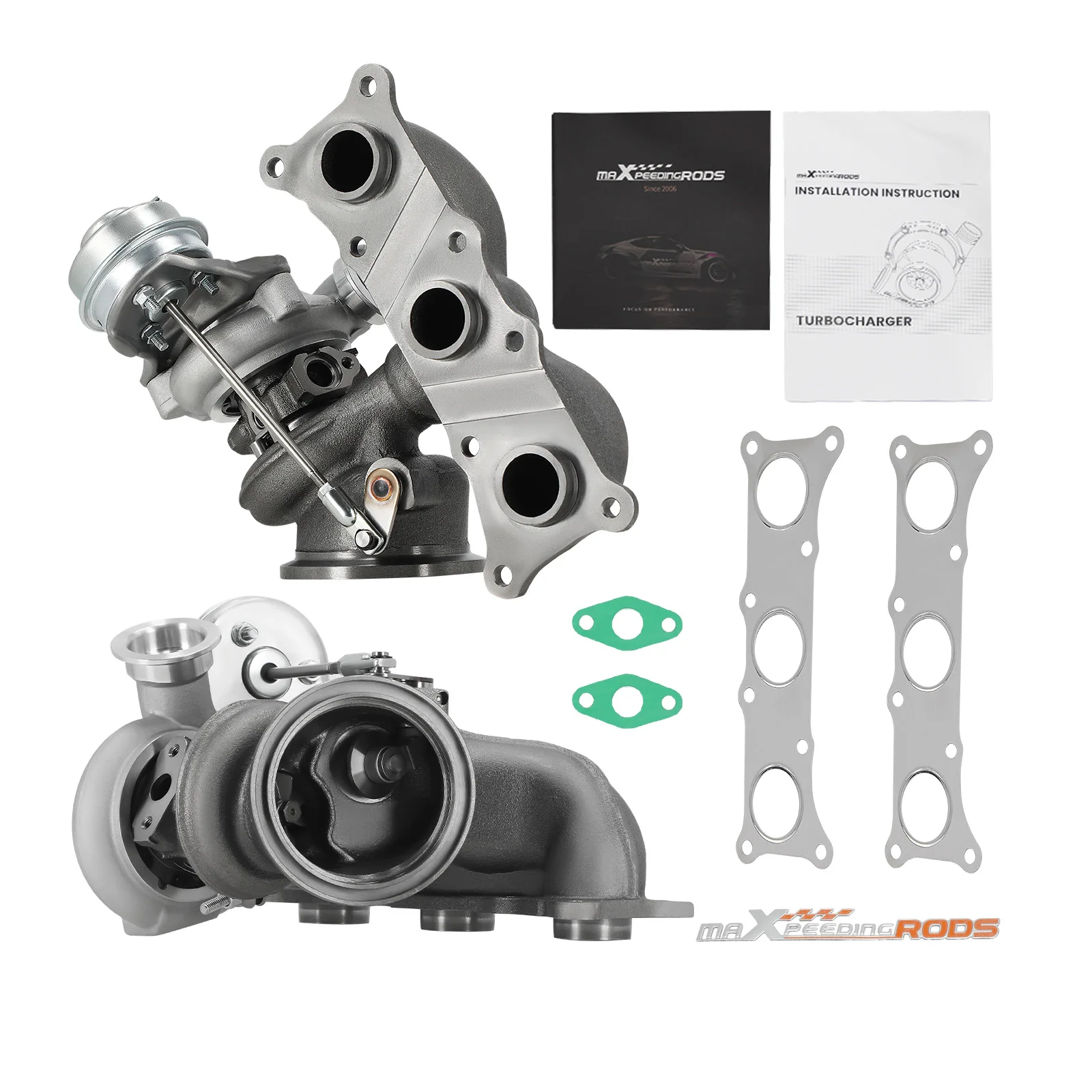 

MaXpeedingrods 306 HP Twin Turbos For BMW 335i(E90/E91/E92/E93)(E82/E88) Engine N54B30 3.0L 2006-2011019 135i(E82/E88) TD03