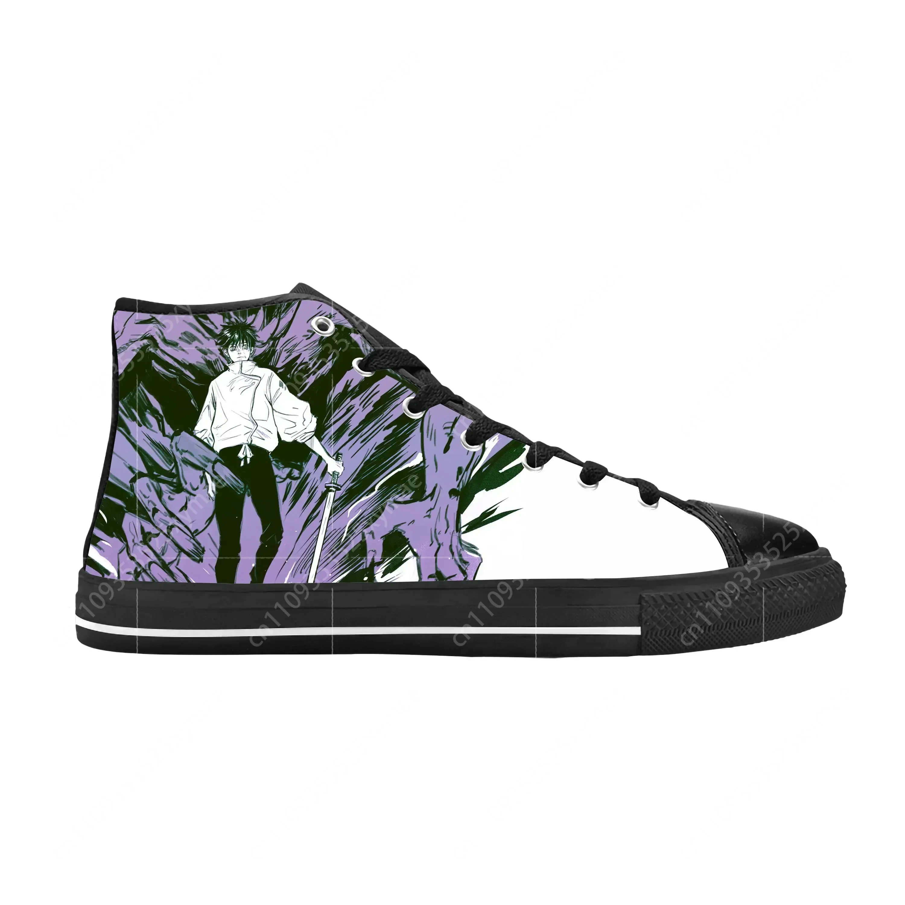 Zapatillas de Lona Informales con Estampado 3D de Anime Japonés Jujutsu Kaisen Okkotsu Yuta, de Caña Alta, Cómodas y Transpirables para Hombre y Mujer