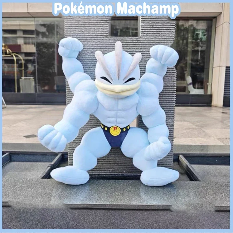 Pokemon Machamp juguetes de peluche 50cm almohada Kawaii dibujos animados regalos de Navidad para niños Pokémon Anime Plushie muñecas Machamp