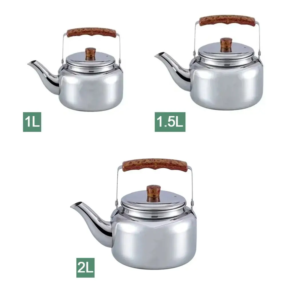New 1L/1.5L/2L Tea Pot Large Capacity Stainless Steel Teapot Fast Heating Water Kettles Home Camping
