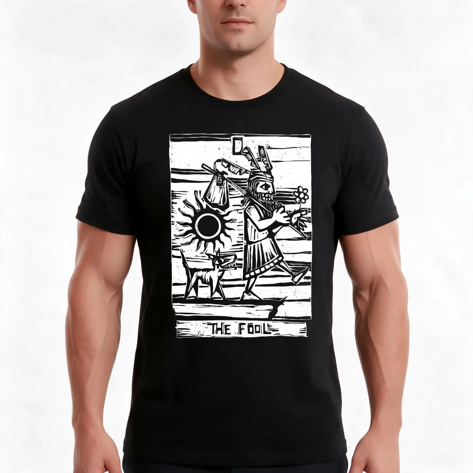 The Fool - Tarot Cards - Major Arcana T-Shirt Summer Casual Cotton Tee Oversized Streetwear Tops Vintage Graphic Print