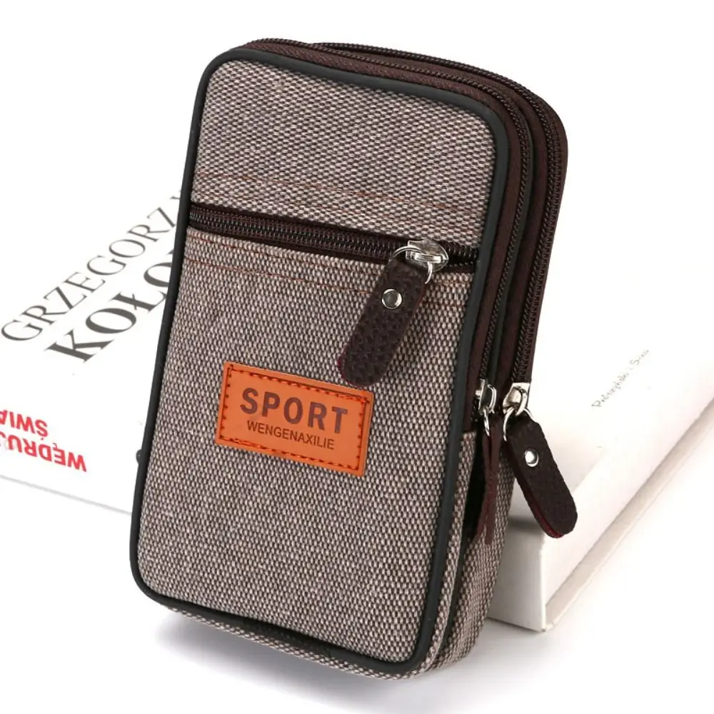 Sacs pour téléphone portable Double couche, en Nylon, Style Vertical, ceinture, sac de taille, Style Horizontal, bouton-pression, porte-monnaie pour téléphone portable