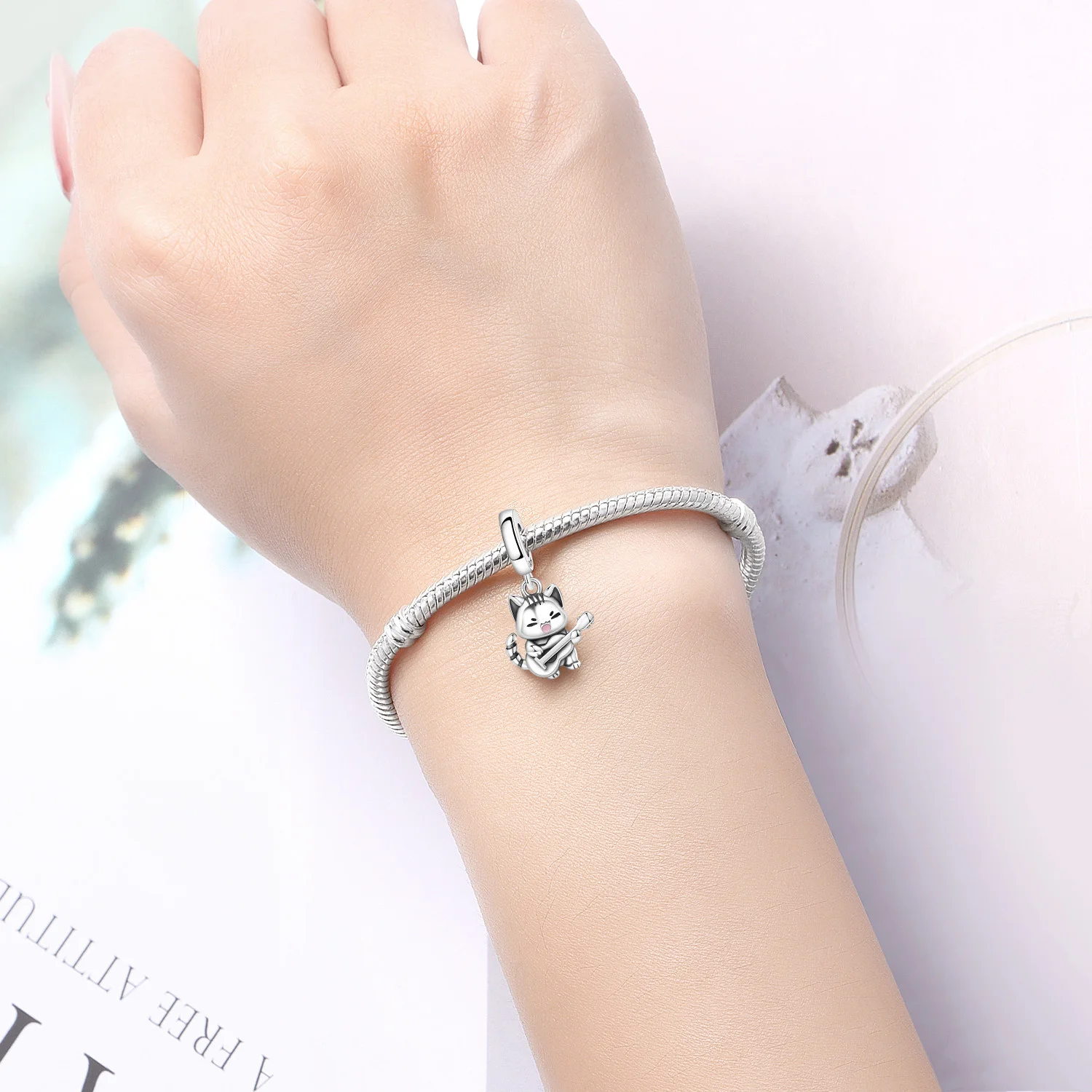 CYMYSS 2025 جديد S925 فضة الزركون الغناء القط قلادة غرامة مجوهرات هدايا عيد الميلاد المرأة DIY بها بنفسك السحر