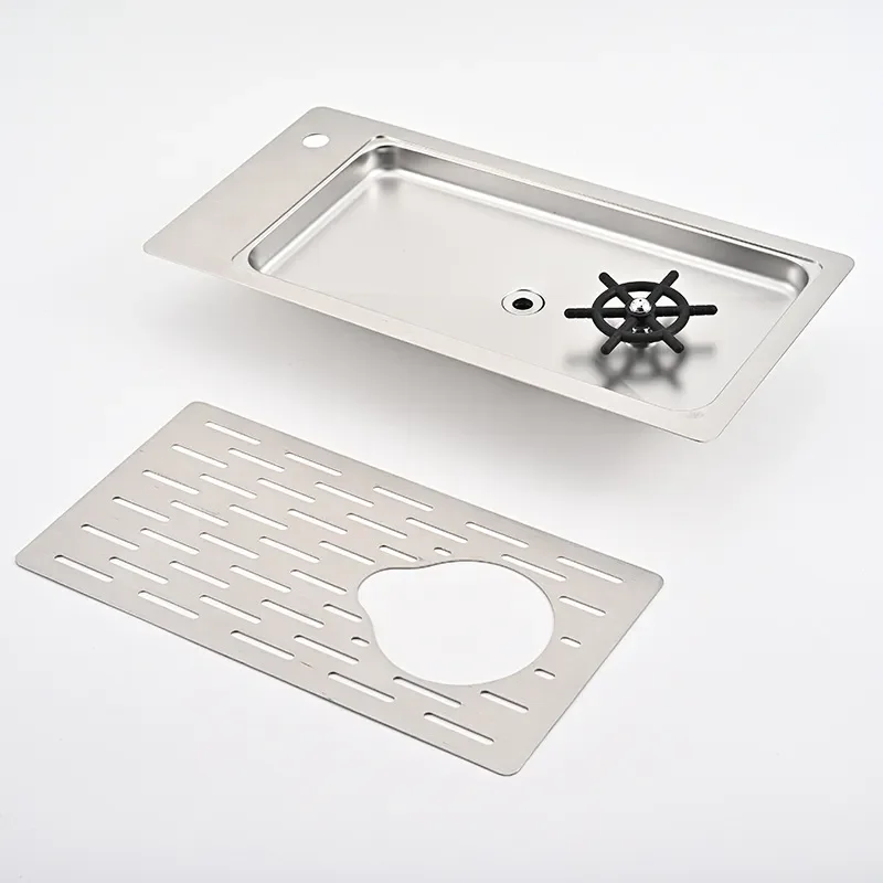 High pressure cup washer with faucet Household bar Integrated flusher Stainless steel drain Removable filter
