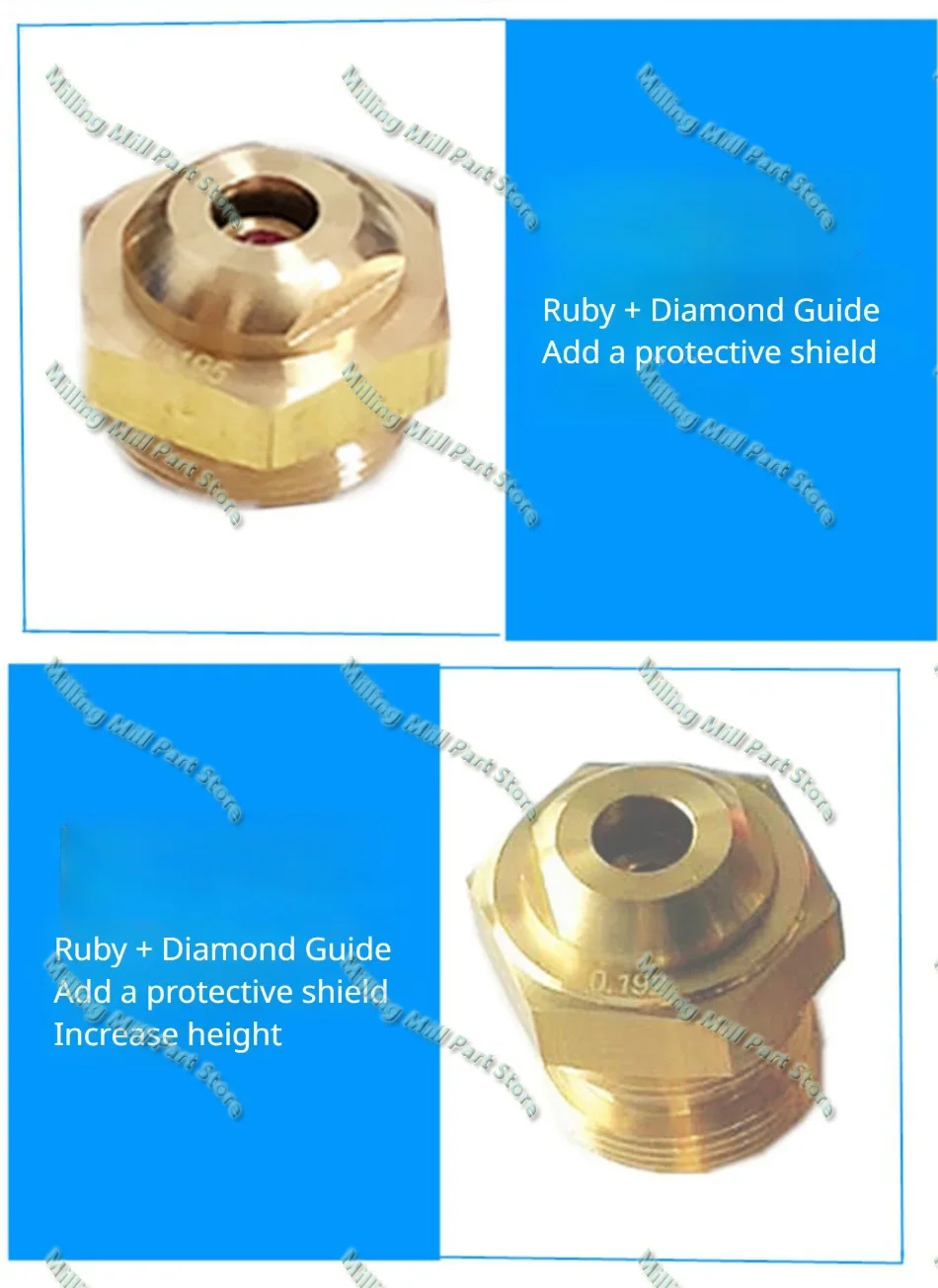 EDM Molybdenum Wire Guider Ruby Ø0.192mm Ø0.195mm Water Nozzle for Ruijun Molybdenum Wire Medium Speed Wire Cut Machine 1pc