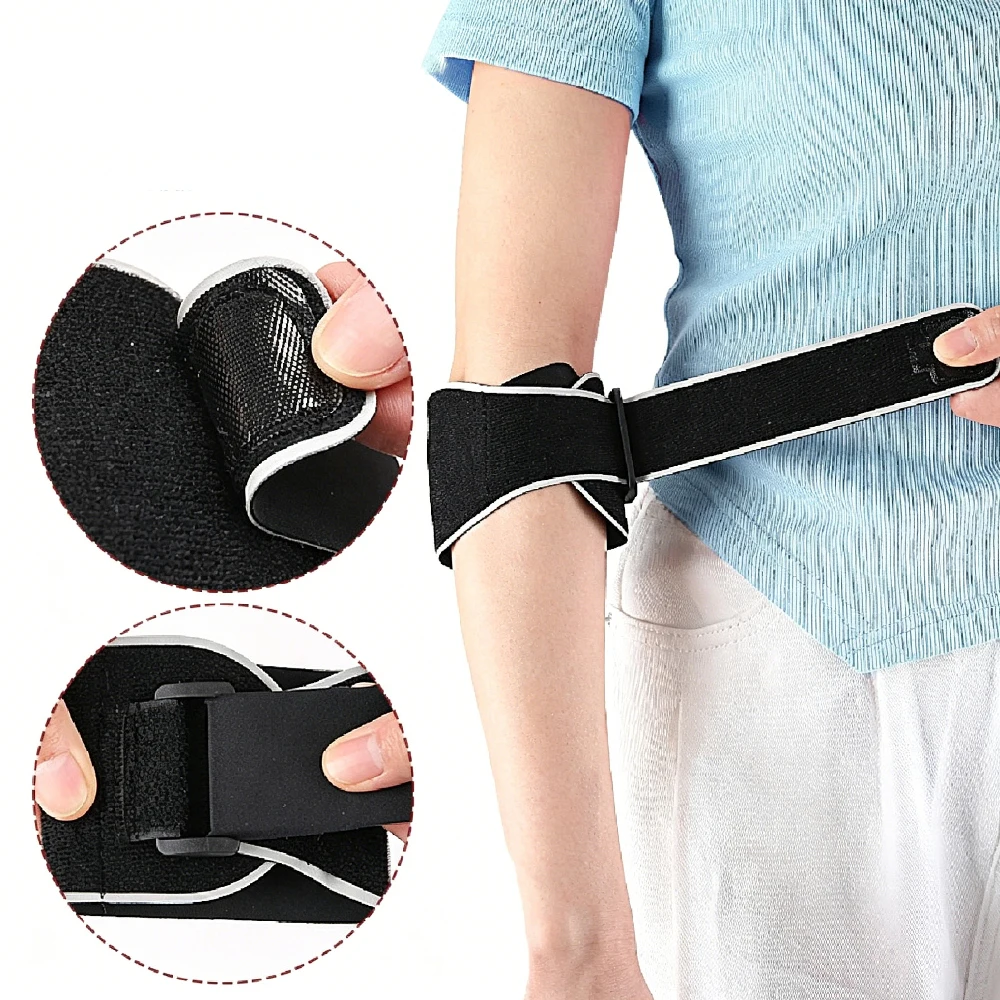 1PCS Adjustable Compression Elbow Support Strap with Soft Rebound Pad, Lightweight Arm Guard for Basketball, Badminton, Tennis