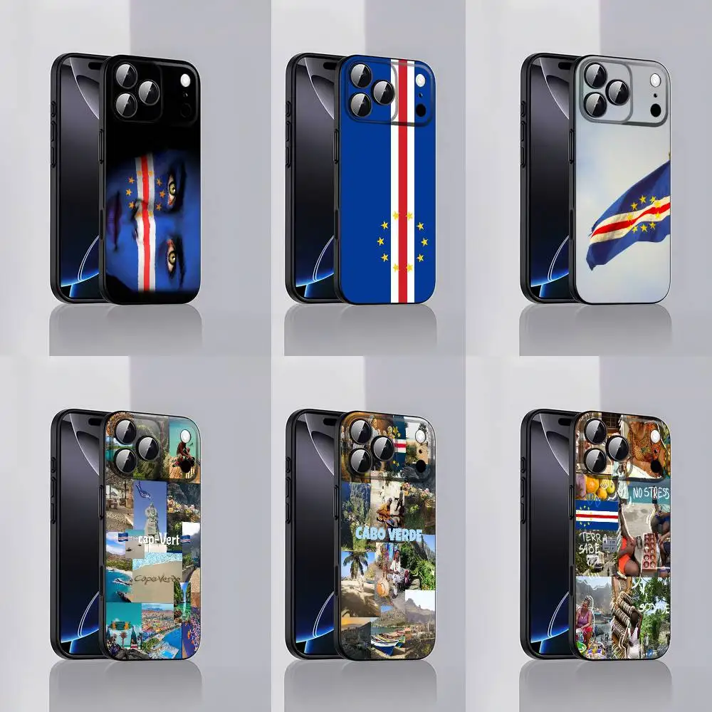 أفريقيا كيب فيردي جواز السفر العلم جراب هاتف آيفون 15,16,12,14,13,11,17,Pro,Max,Plus,E,Air,غطاء أسود صغير #1