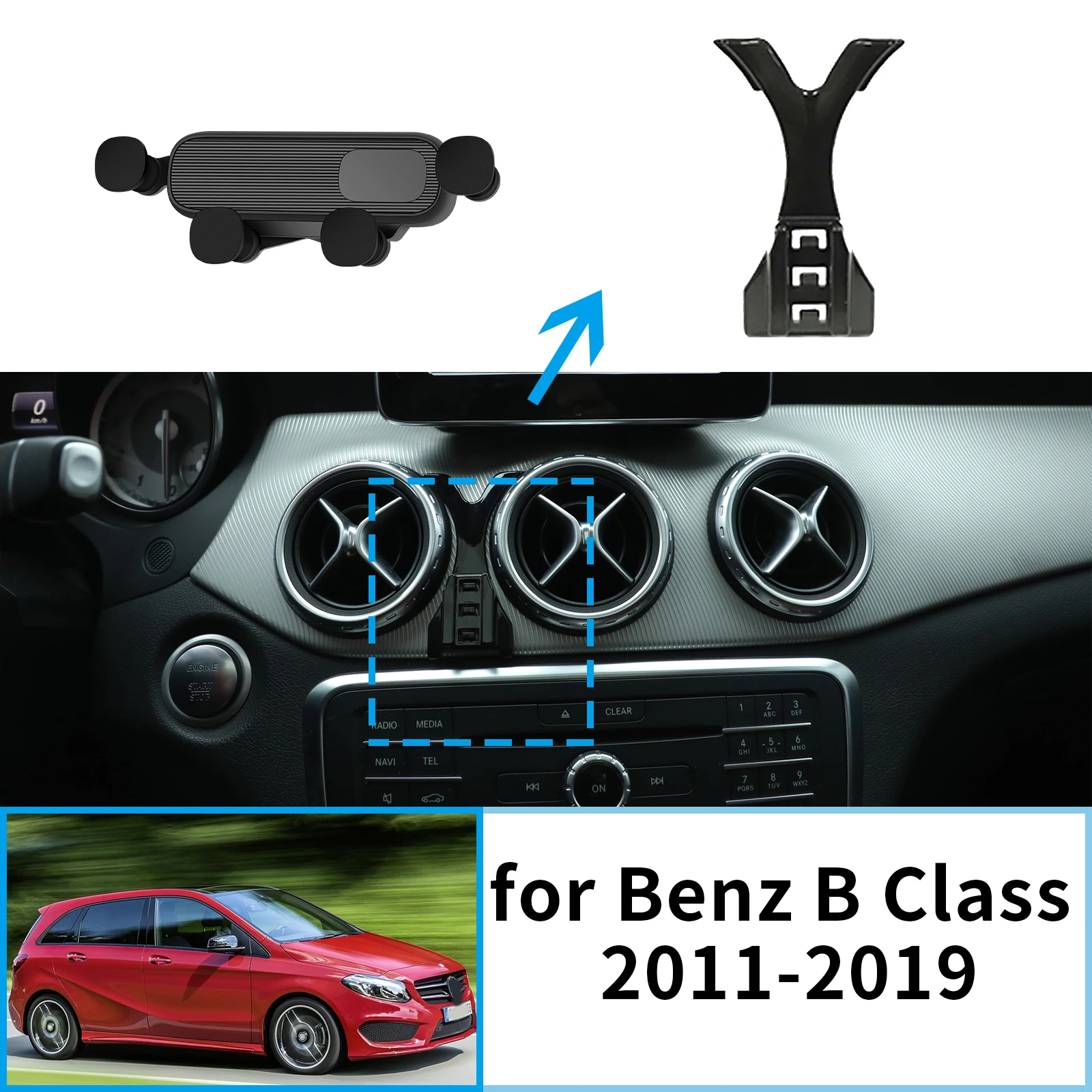 

Car Mobile Phone Holder for Mercedes Benz B Class W246 GLA CLA 2011~2019 GPS Bracket Navigation Stand Auto Accessories