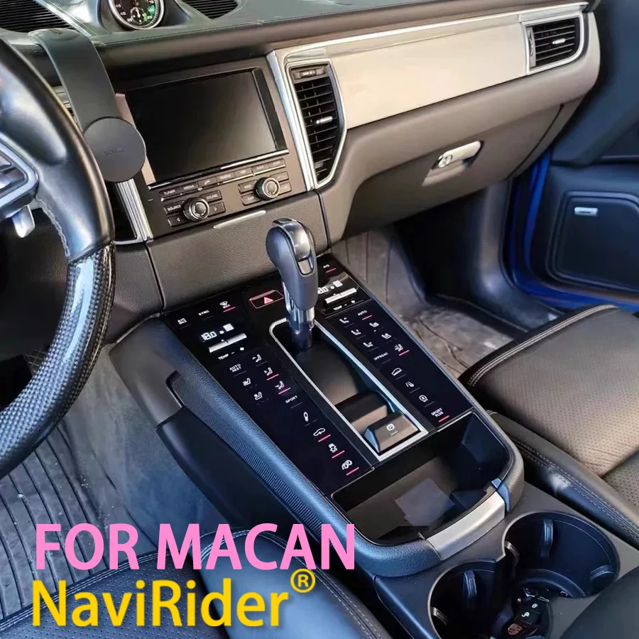 For Porsche Macan 2014-2021 Multimedia Player Touch Control Center Console Gear Shift Panel Interior Decorative Accessories