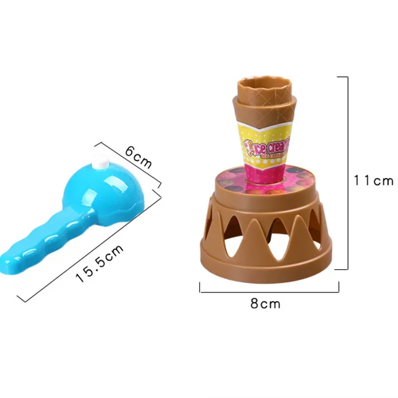 Ice Cream Stacking Balancing Game Set Children Simulation Pretend Play Stack Up Toys Tower Food Educational Toys Christmas Gifts