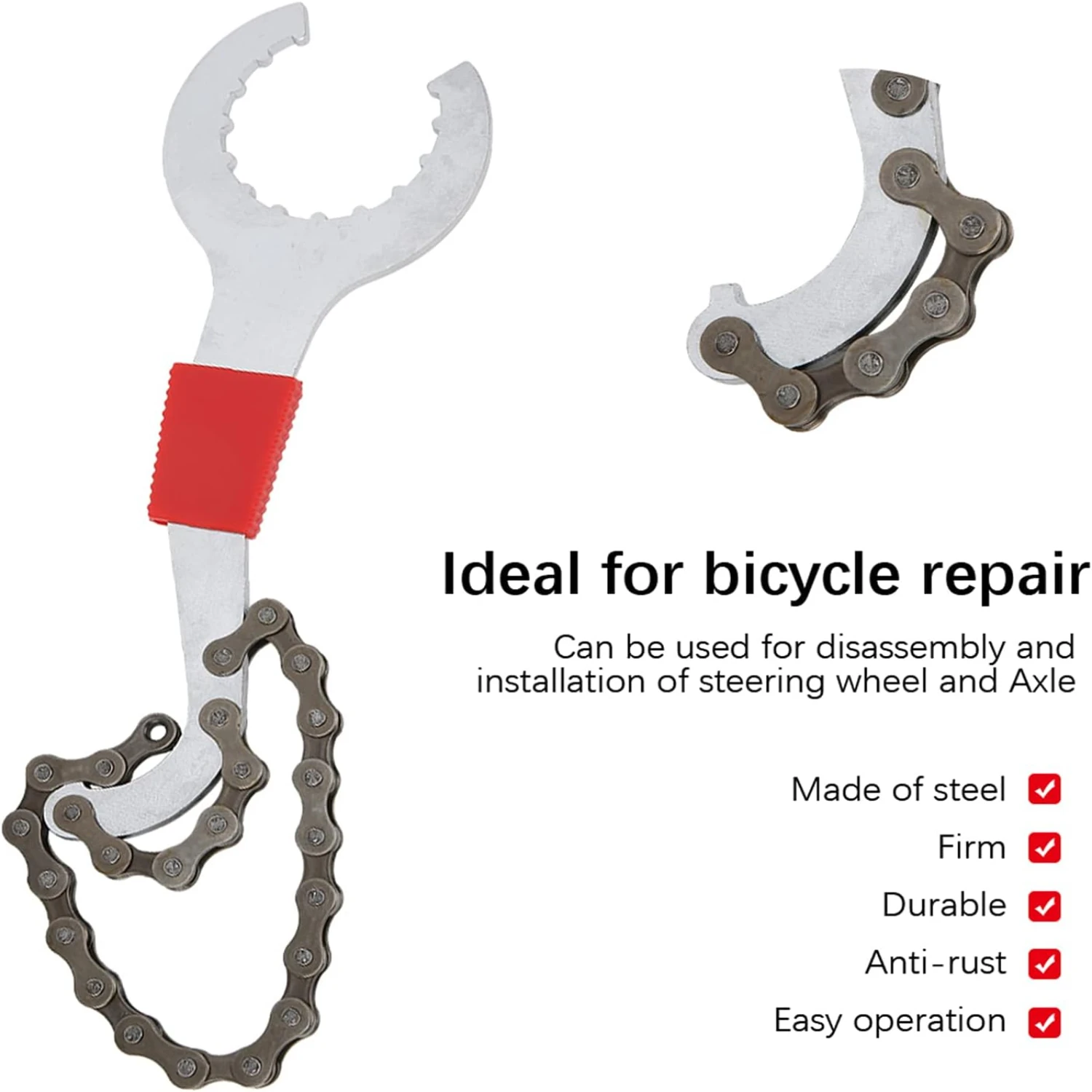 مجموعة أدوات صيانة الدراجات الهوائية للإصلاحات التي تصنعها بنفسك - كاملة مع قاطع السلسلة وسحب الكرنك ومفتاح الربط وإزالة الدعامة السفلية #3