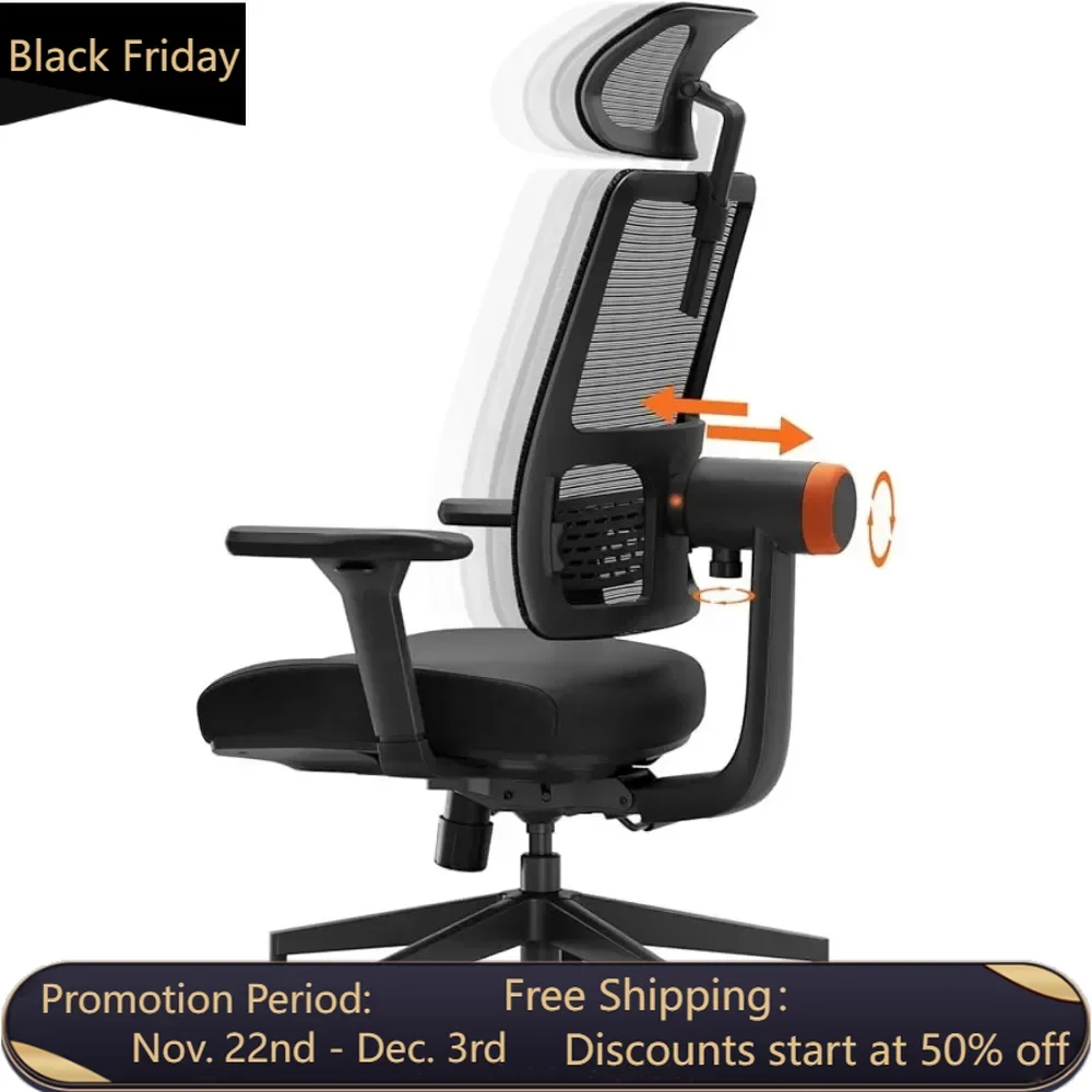 

4D Armrest Office Chair Mesh Back Adjustable Headrest Home Office Desk Chair With Adaptive Lumbar Support Tilt Lock Furniture