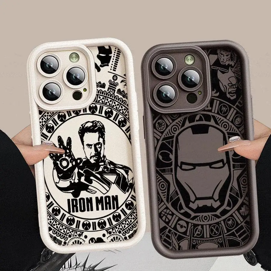 Marvel Iron Man Sqiderman Phone Case for iPhone 16 13 Mini SE 15ProMax 14 Plus 12 Pro 11 Pro 8 7 XR XS Max Soft Cover