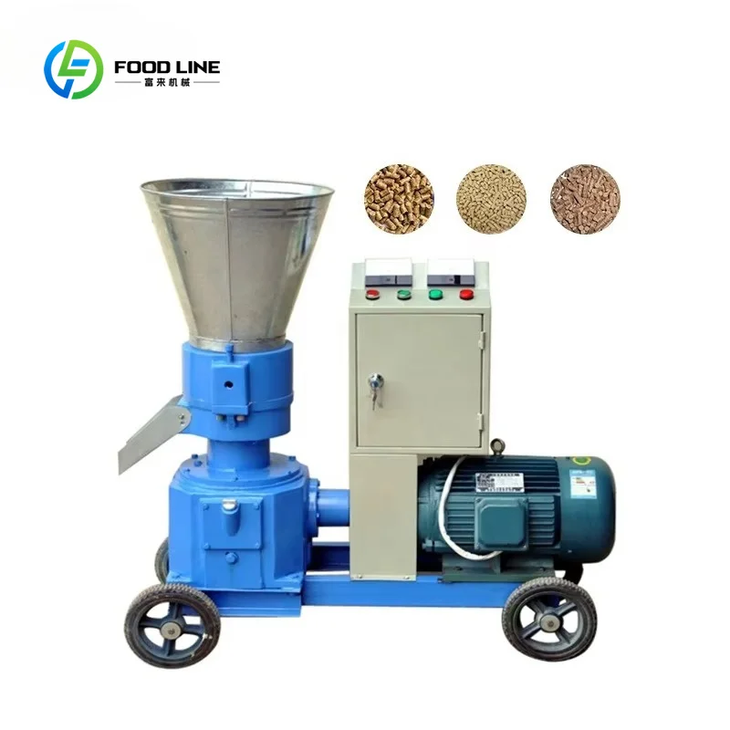 Customized Home Use Small Poultry Forage Pellet Maker Livestock Fodder Pellet Mill Flat Die Pig Cattle Fish Feed Pelletizer