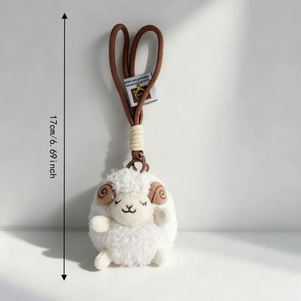 Schlüsselanhänger Weicher Flauschiger Plüsch-Schaf-Schlüsselanhänger Mini-Hängeanhänger Neujahrs-Schaf-Puppe Dekoration Lamm-Ornamente Taschendekor – Detail 2